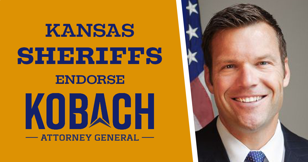 Kansas Sheriffs Endorse Kris Kobach for Kansas Attorney General Kris